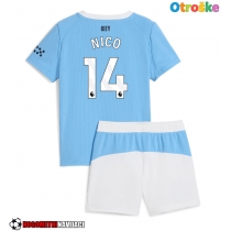 Otroške Nogometnih dresov Manchester City Nico Gonzalez #14 Domači 2025-26 Kratki rokavi (+ hlače)